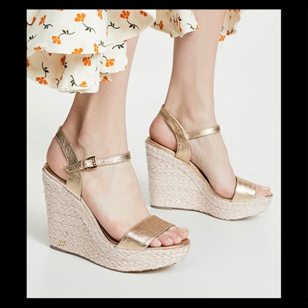 Michael Kors Jill Espadrille wedge sandal gold